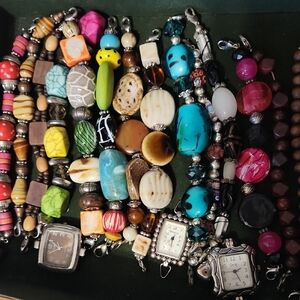 Colorful Beaded Bracelets with   Swap Watches